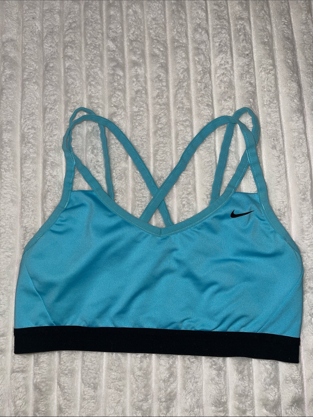 Nike Blue Crossback Strappy Sports Bra | Size Large
